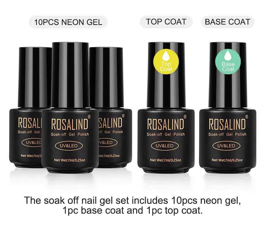 ROSALIND Gel Nail Polish Set - 12 Bottles