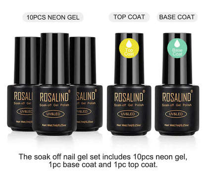 ROSALIND Gel Nail Polish Set - 12 Bottles