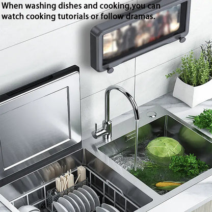 Waterproof Shower Phone Holder with Anti-Fog Touch Screen